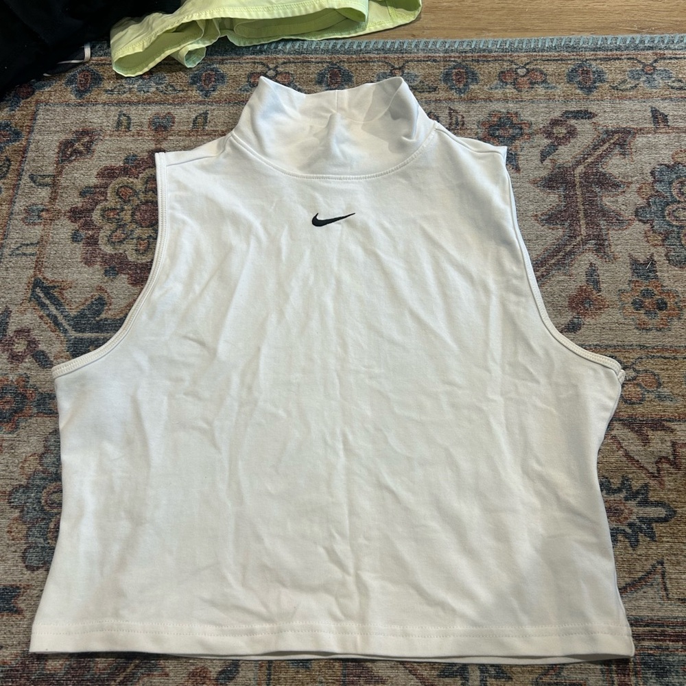 Nike Women's White High-Neck Tank Top